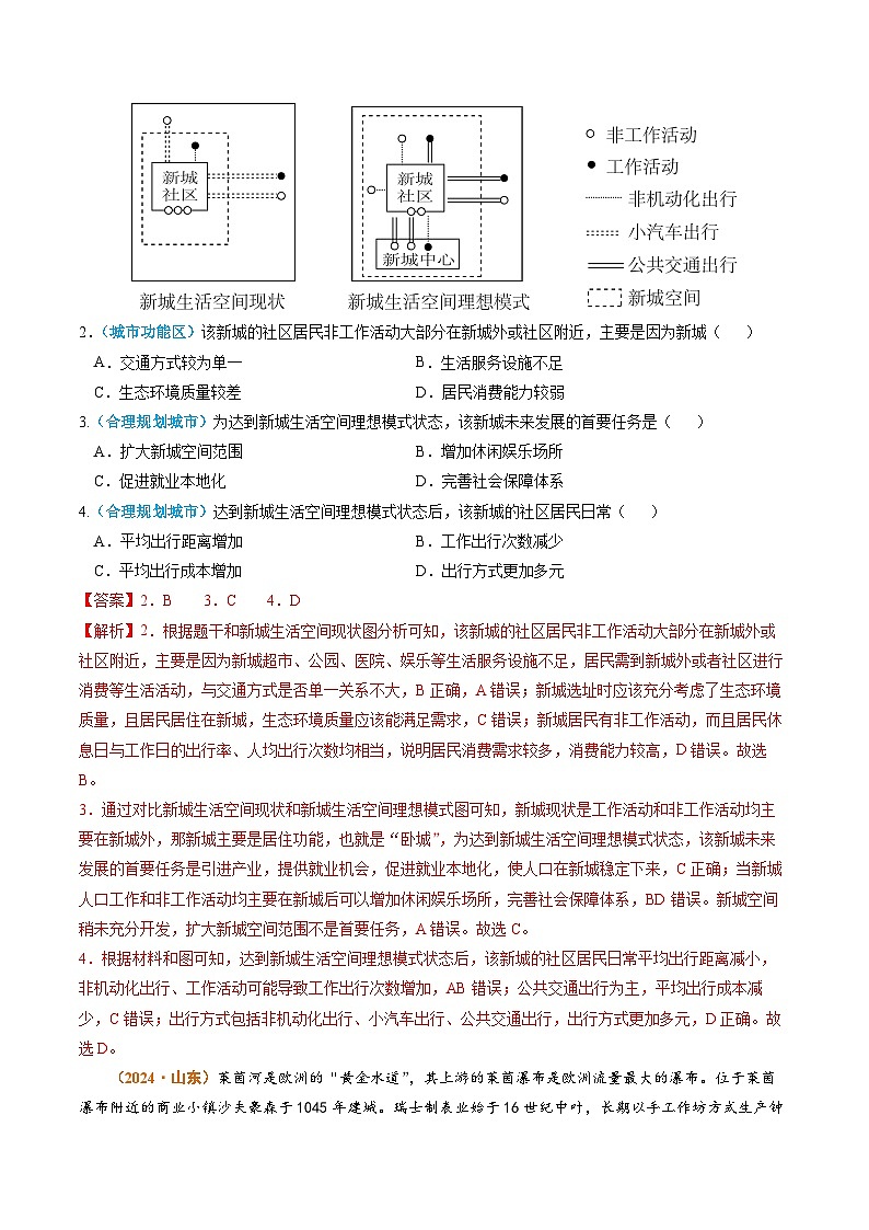 专题09 乡村和城镇2024年高考真题和模拟题地理分类汇编02