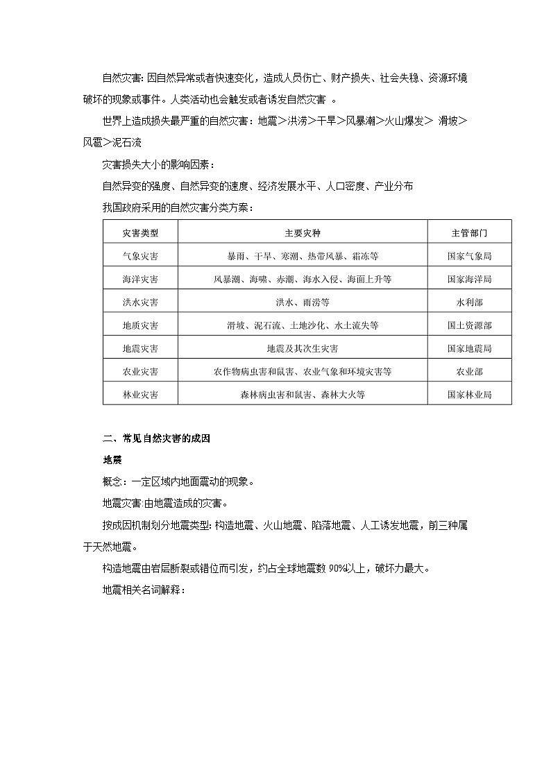 【新教材】鲁教版高中地理必修第一册 4.1《自然灾害的成因》教案02