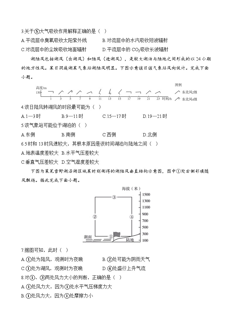 专题四 地球上的大气—2025届高考地理考点剖析同步练习(含答案解析)02
