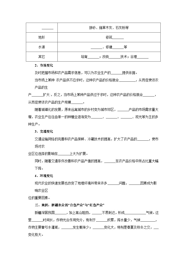 【新教材】魯教版高中地理必修第二冊 3.1.2《農(nóng)業(yè)的區(qū)位選擇》導(dǎo)學(xué)案（2）第2頁