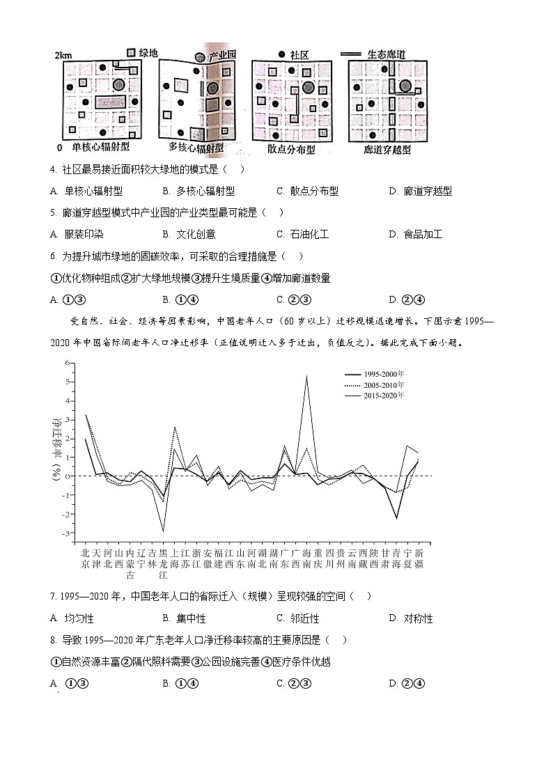 山西省吕梁市部分学校联考2024-2025学年高三上学期开学地理试题(原卷版)第2页