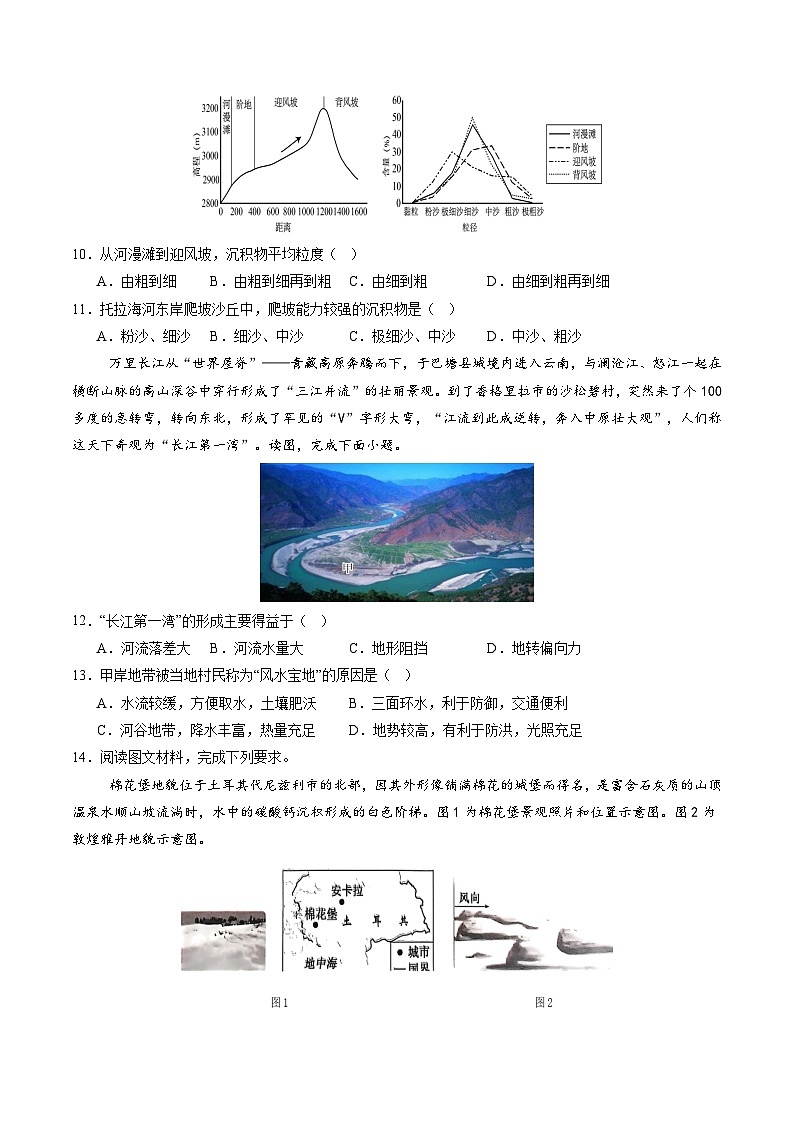 中图版2019高二地理选择性必修1 2.1地表形态变化的内外力作用 分层练习03