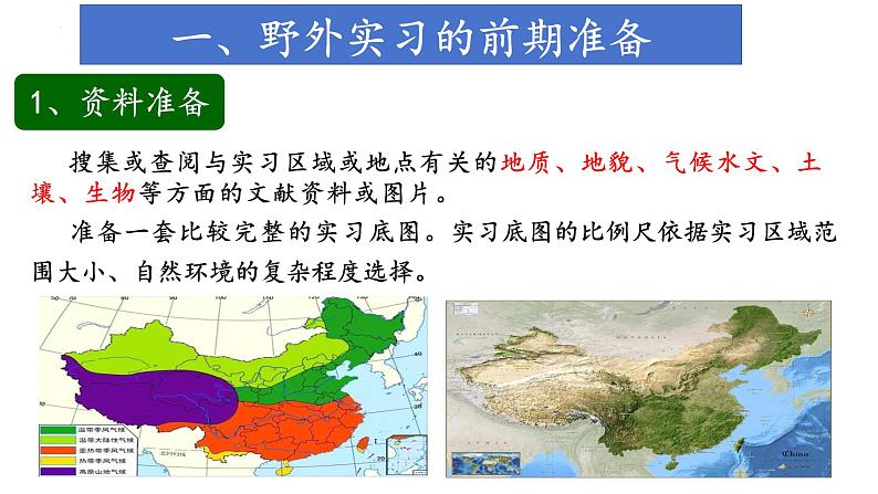 中图版2019高一地理必修第一册 4.1自然地理野外实习方法 课件第3页