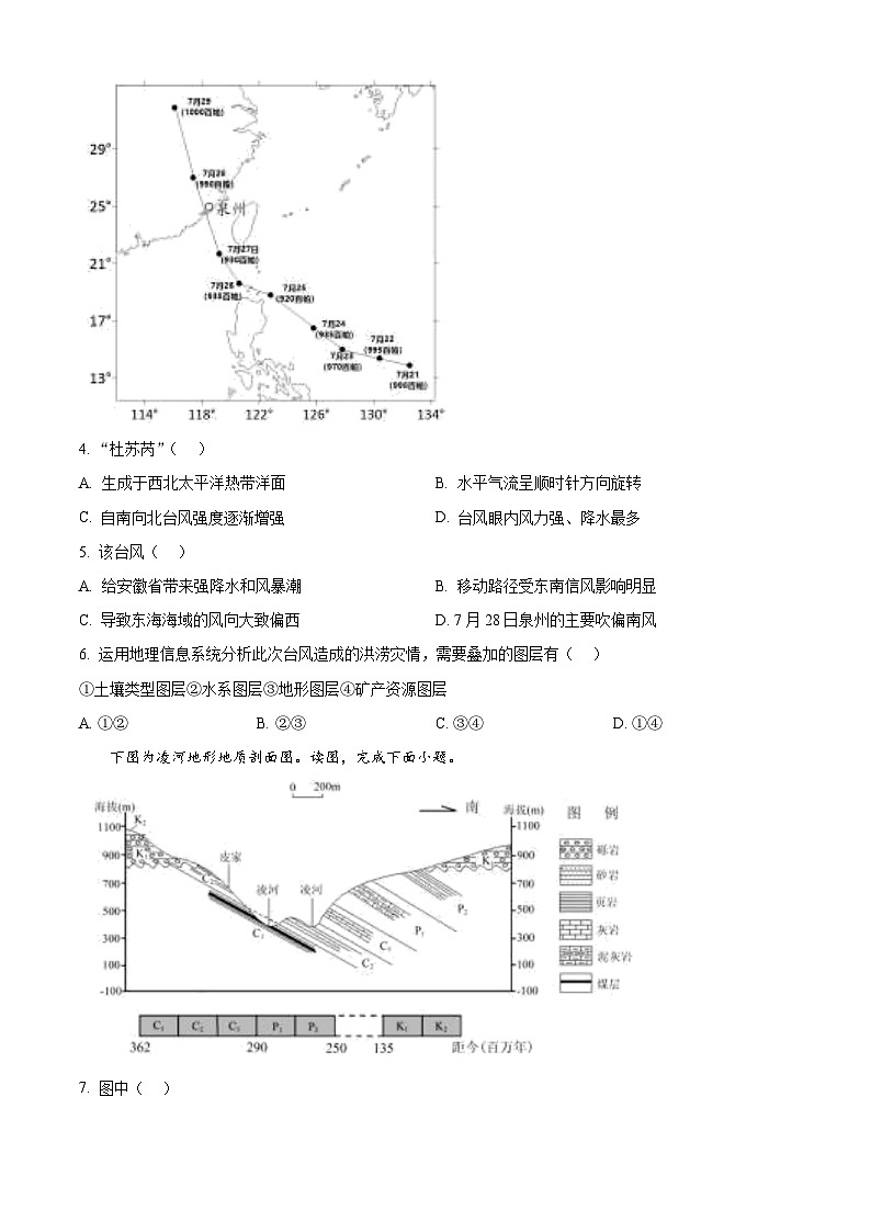北京市大兴区2023-2024学年高二下学期期中考试地理试卷(Word版附解析)02