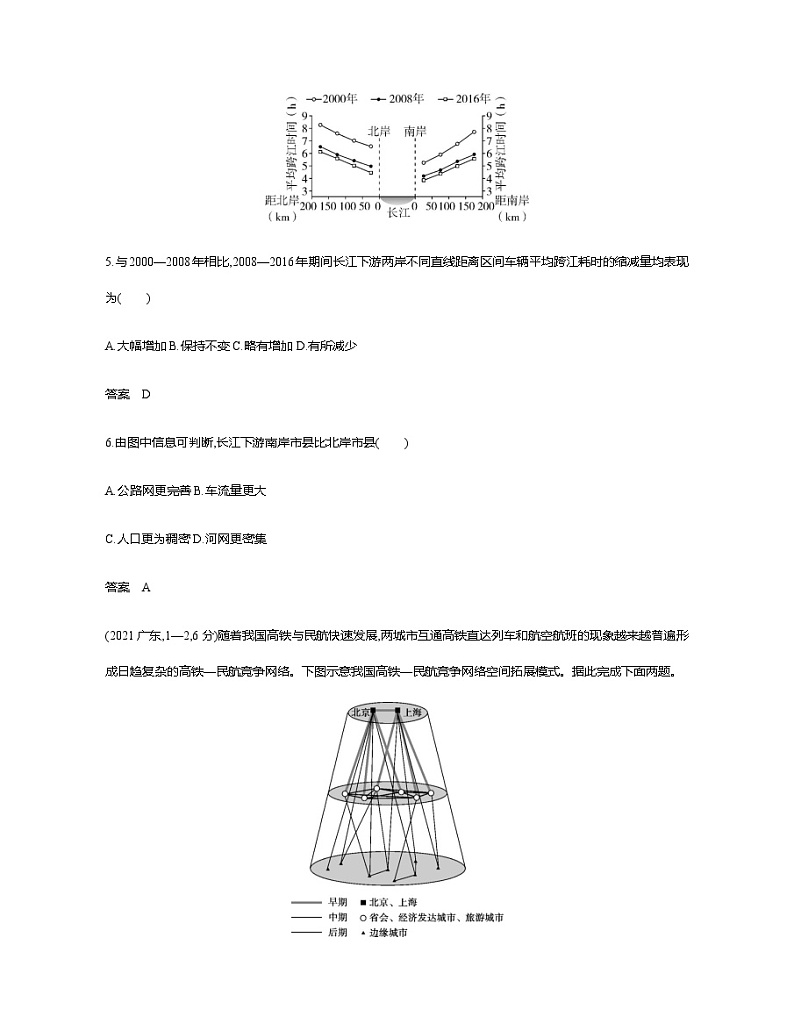 浙江版高考地理一轮复习专题一0交通运输布局与区域发展练习含答案03