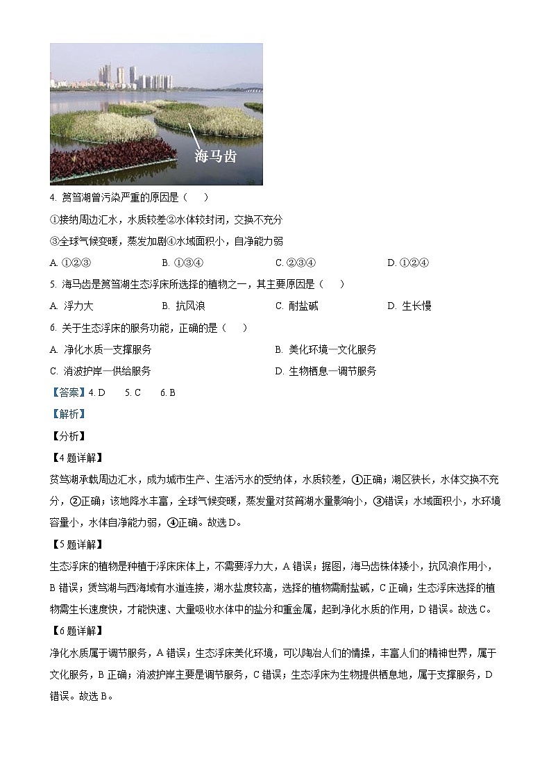 四川省成都市树德中学2024-2025学年高三上学期开学考试地理试题 (解析版)03