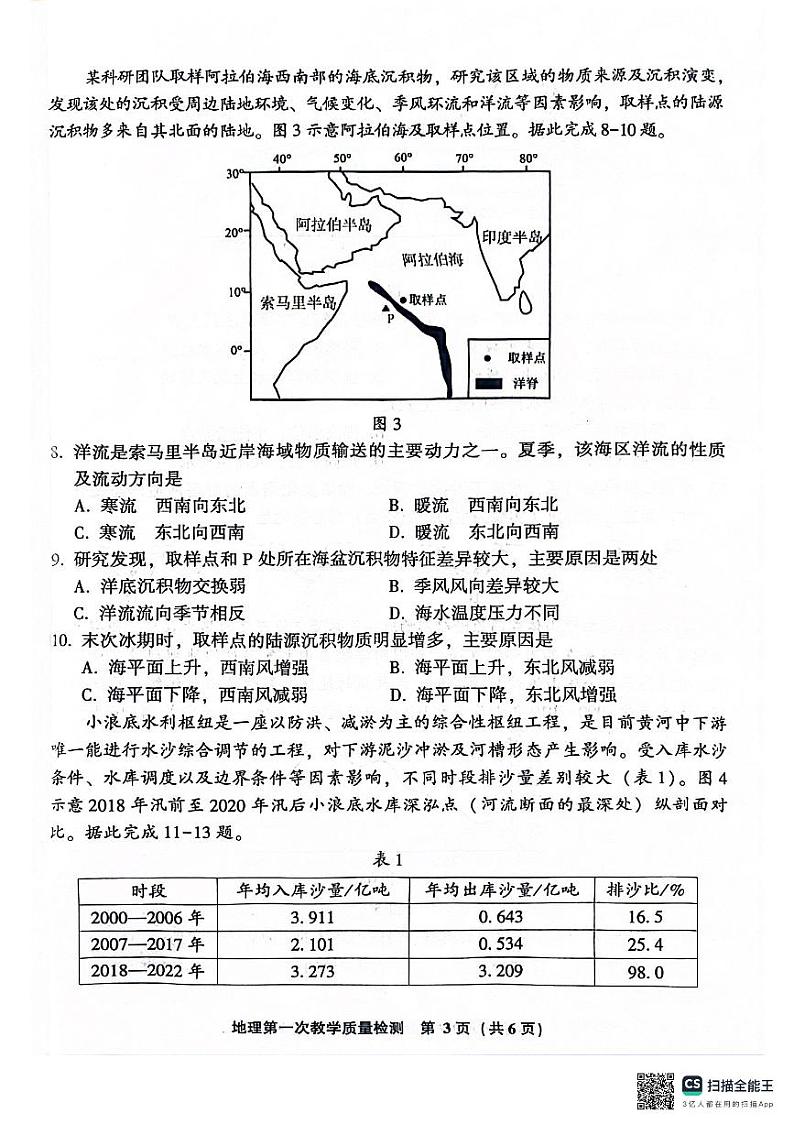 福建省漳州市2024-2025学年高三上学期第一次质量检测地理试卷(PDF版附解析)第3页
