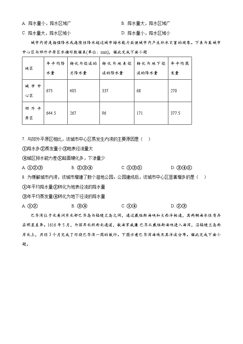 山东省日照市2025届高三上学期开学考试地理试题(Word版附解析)03