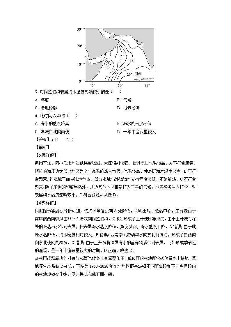 【地理】山东省德州市2024-2025学年高三上学期开学考试试题(解析版)第3页