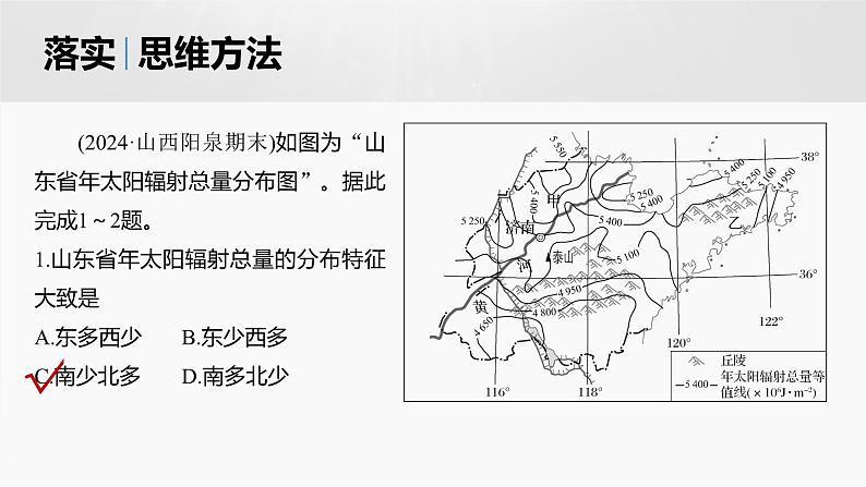 人教版高中地理必修第一册第一章第二节《年太阳辐射量分布图的判读》课件第5页