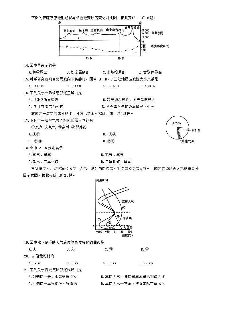 陜西省榆林市府谷縣第一中學(xué)2024-2025學(xué)年高一上學(xué)期10月月考地理試題第3頁