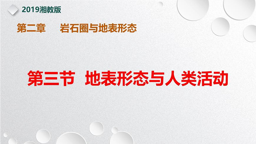 【同步課件】湘教版（2019）高中地理選擇性必修1 2.3《地表形態(tài)與人類活動》課件第1頁