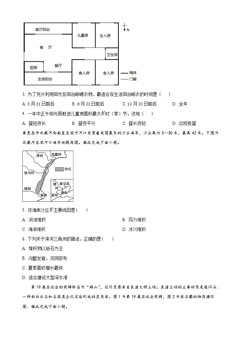 四川省成都市成华区某校2024-2025学年高二上学期10月测试地理试题 Word版无答案第2页