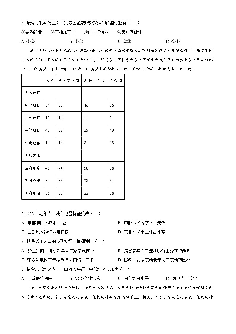 湖南省长沙市第一中学2024-2025学年高三上学期月考卷(二)地理试题(原卷版)第2页