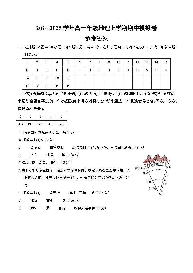 (浙江专用,湘教版(2019)必修一第1_3章)(浙江专用)(参考答案)第1页