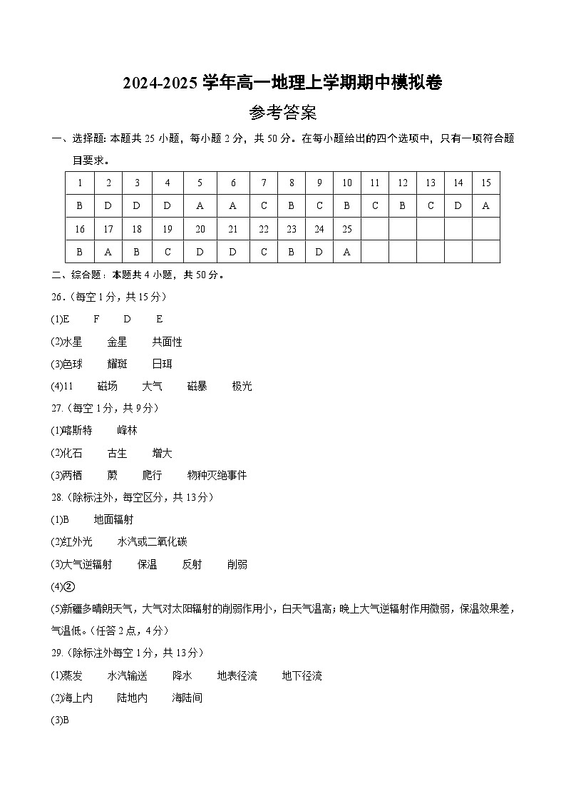 (天津专用,中图版(2019)必修一第1_2章第四节(参考答案)(天津专用)第1页