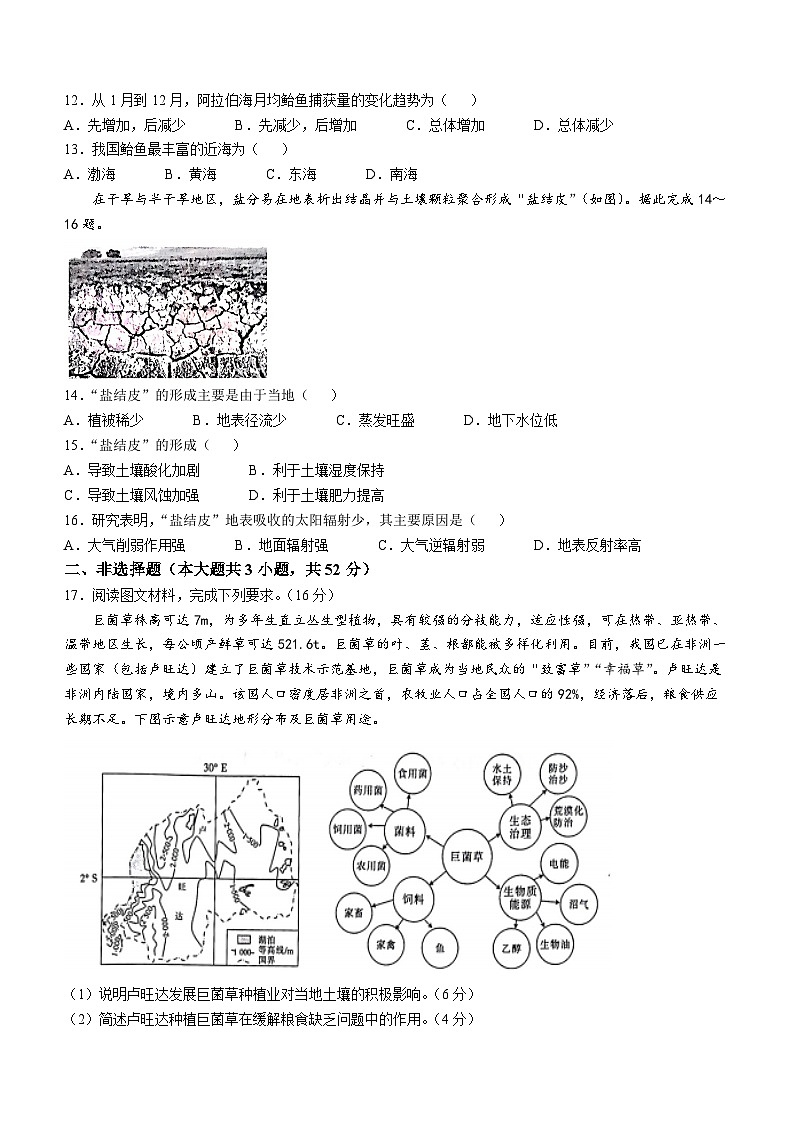 甘肃省白银市靖远县部分学校2024-2025学年高三上学期10月月考地理试题第3页