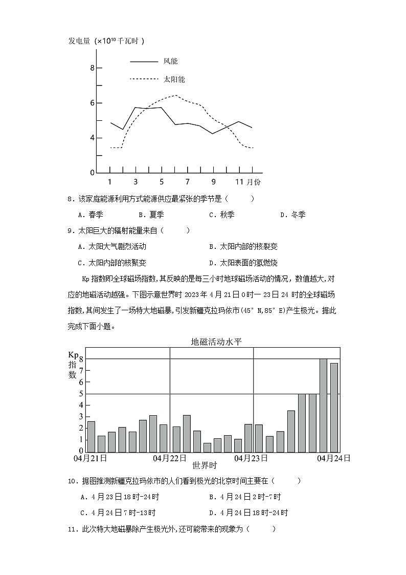 湖北省武汉市2023_2024学年高一地理上学期10月月考试题无答案03