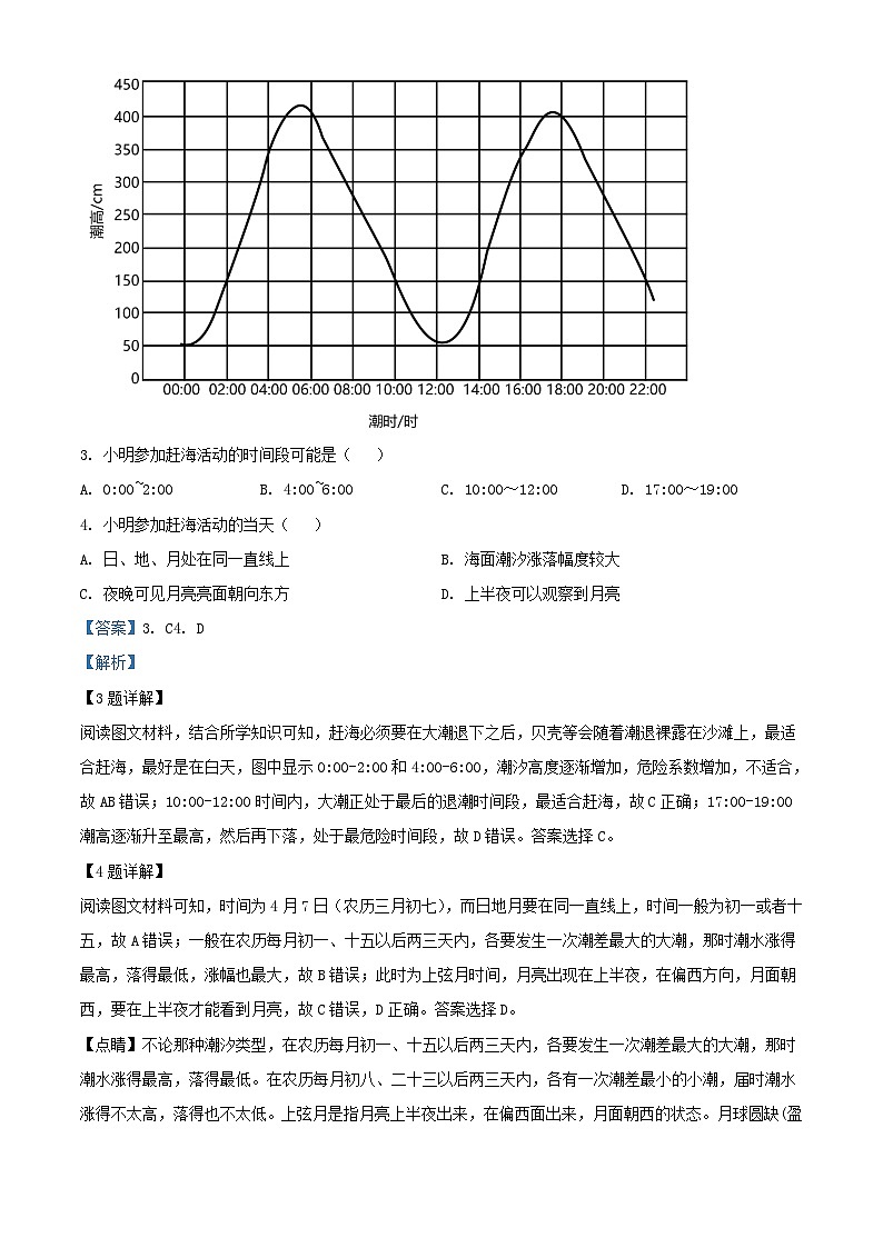 浙江诗阳市2023_2024学年高二地理上学期开学考试试题含解析第2页