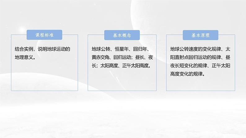 第一部分 第二章 第三讲 课时一0 地球公转特征及黄赤交角(课件+讲练)-2025高考大一轮复习地理(湘教版)02