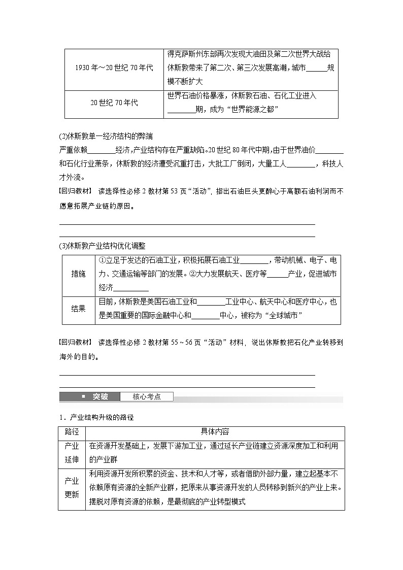 第三部分 第二章 课时60 产业转型地区的结构优化——以美国休斯敦为例(讲义)第2页