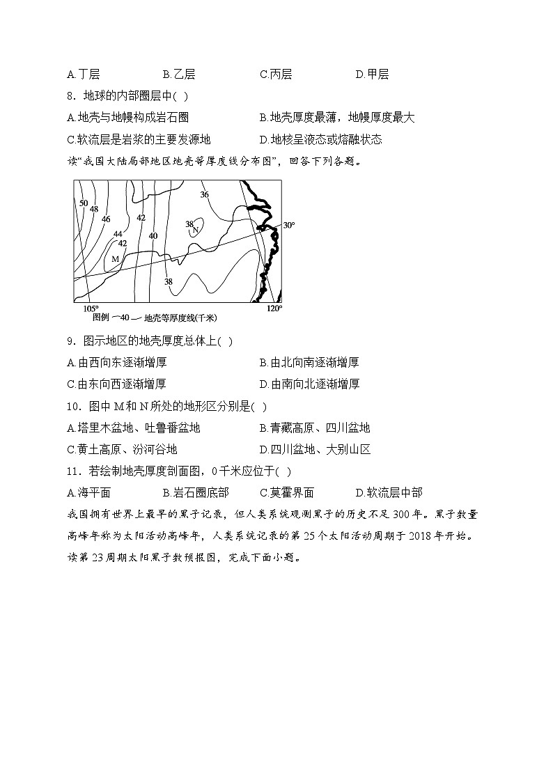 2025届高考地理一轮复习专题训练: 从宇宙看地球(含解析与答案)第3页