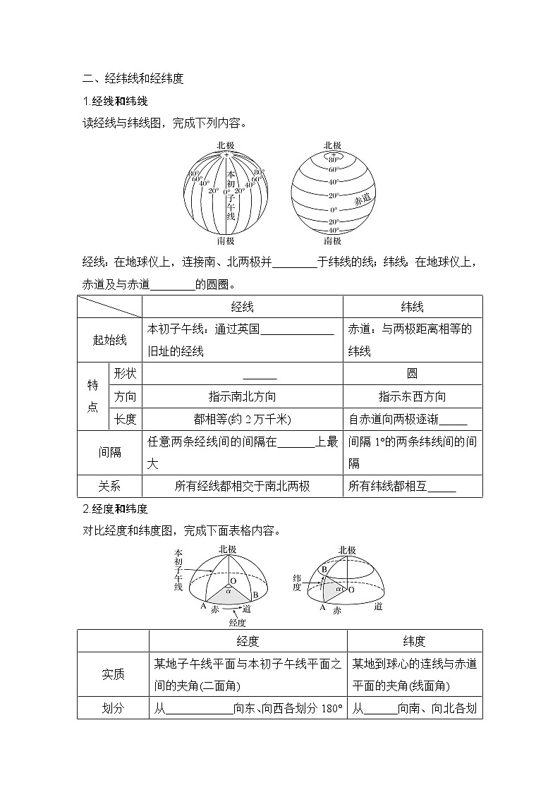 2025屆高中地理一輪復(fù)習(xí)講義：第一部分自然地理第一單元地球與地圖第1課時(shí)　 地球儀與經(jīng)緯網(wǎng)（學(xué)生版）第2頁(yè)