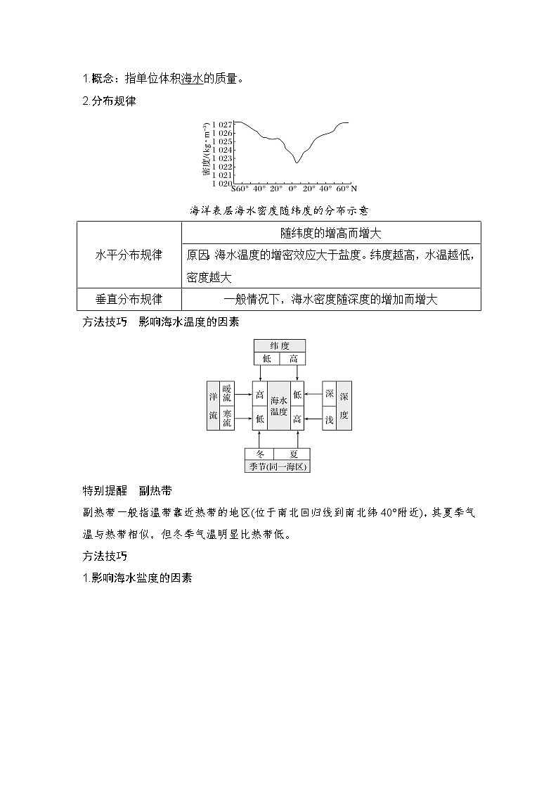 2025届高中地理一轮复习讲义:第一部分自然地理第六单元地球上的水第24课时 海水的性质(教师版)第3页