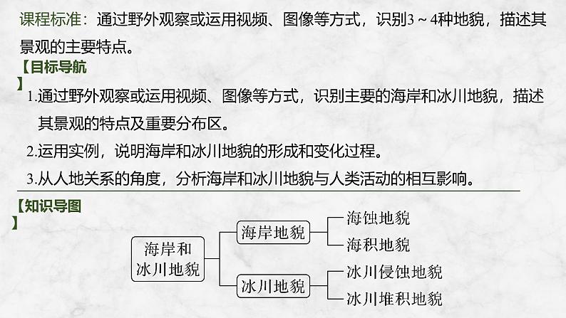 2025届高中地理一轮复习课件:第一部分自然地理第七单元地表形态的塑造第36课时 海岸地貌和冰川地貌(共39张ppt)第2页