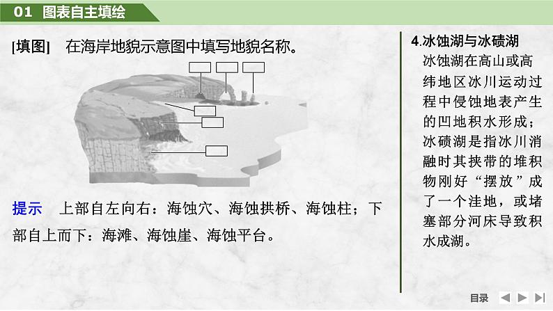2025届高中地理一轮复习课件:第一部分自然地理第七单元地表形态的塑造第36课时 海岸地貌和冰川地貌(共39张ppt)第8页