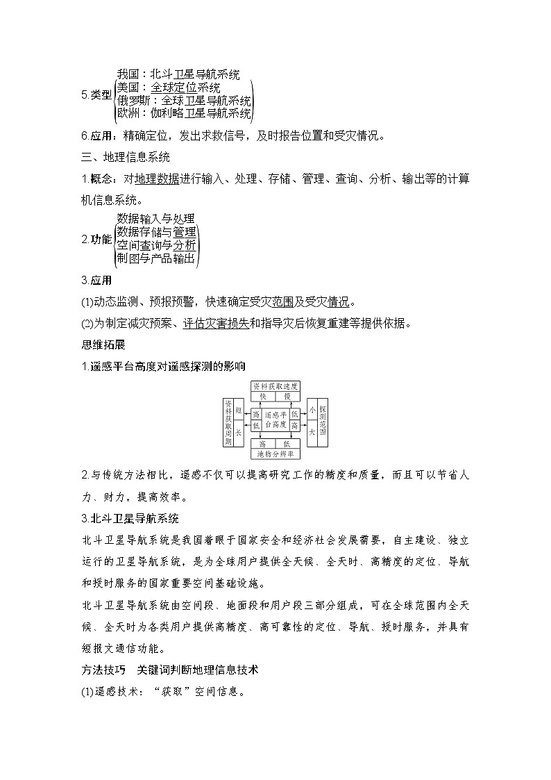 2025届高中地理一轮复习讲义:第一部分自然地理第九单元自然灾害第45课时 地理信息技术(教师版)第2页