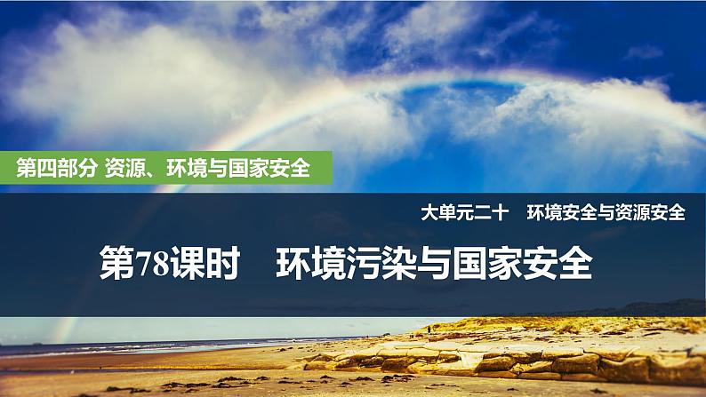 2025届高中地理一轮复习课件:第四部分资源、环境与国家安全第二十单元环境安全与资源安全第78课时 环境污染与国家安全(共35张ppt)第1页