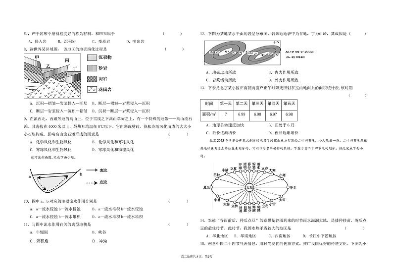 甘肃省兰州市教育局第四片区2024-2025学年高二上学期期中地理试卷02