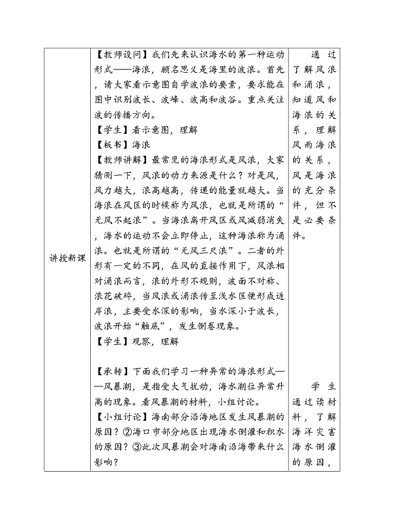 人教版高中地理必修第一册3.3 海水的运动 (1) 教案03