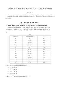 安徽省名校联盟2025届高三(上)11月段考地理试卷(含答案)