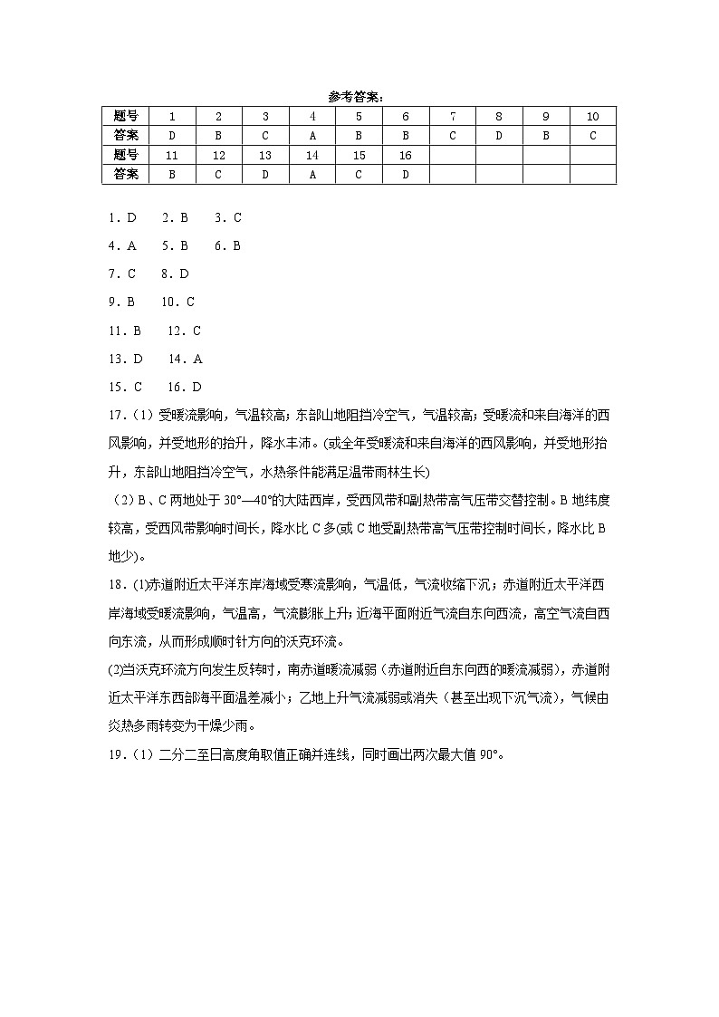 地理答案第1页