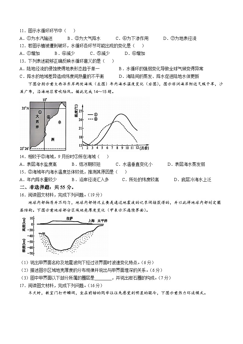湖北省鄂州市部分高中教科研协作体2024-2025学年高一上学期期中联考地理试卷(Word版附解析)第3页