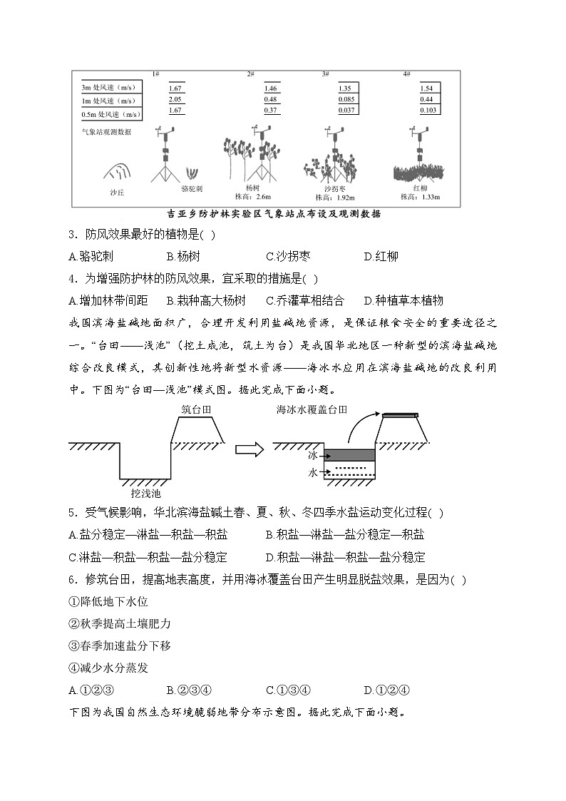 2025届高中地理一轮复习基础知识专题练: 生态脆弱区的综合治理第2页