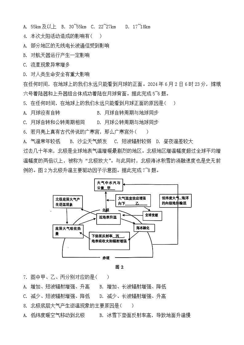 安徽省合肥市肥西县A10联盟2024-2025学年高一上学期11月期中地理试题02