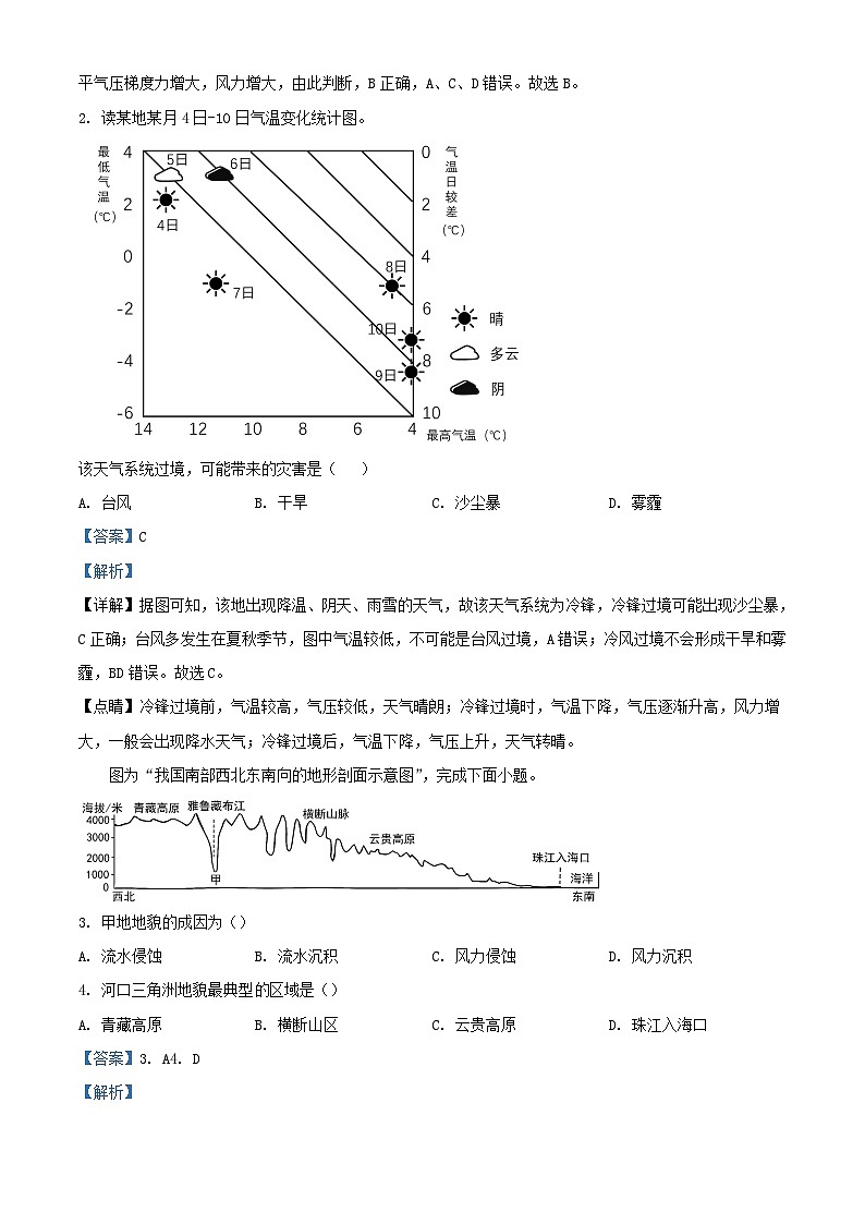 云南省昭通市鲁甸县2023_2024学年高二地理上学期期中试题含解析第2页