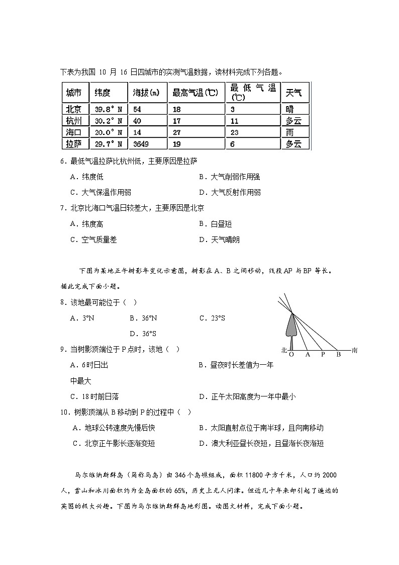 河北省秦皇岛市青龙满族自治县青龙部分学校2024-2025学年高三上学期11月期中地理试题02