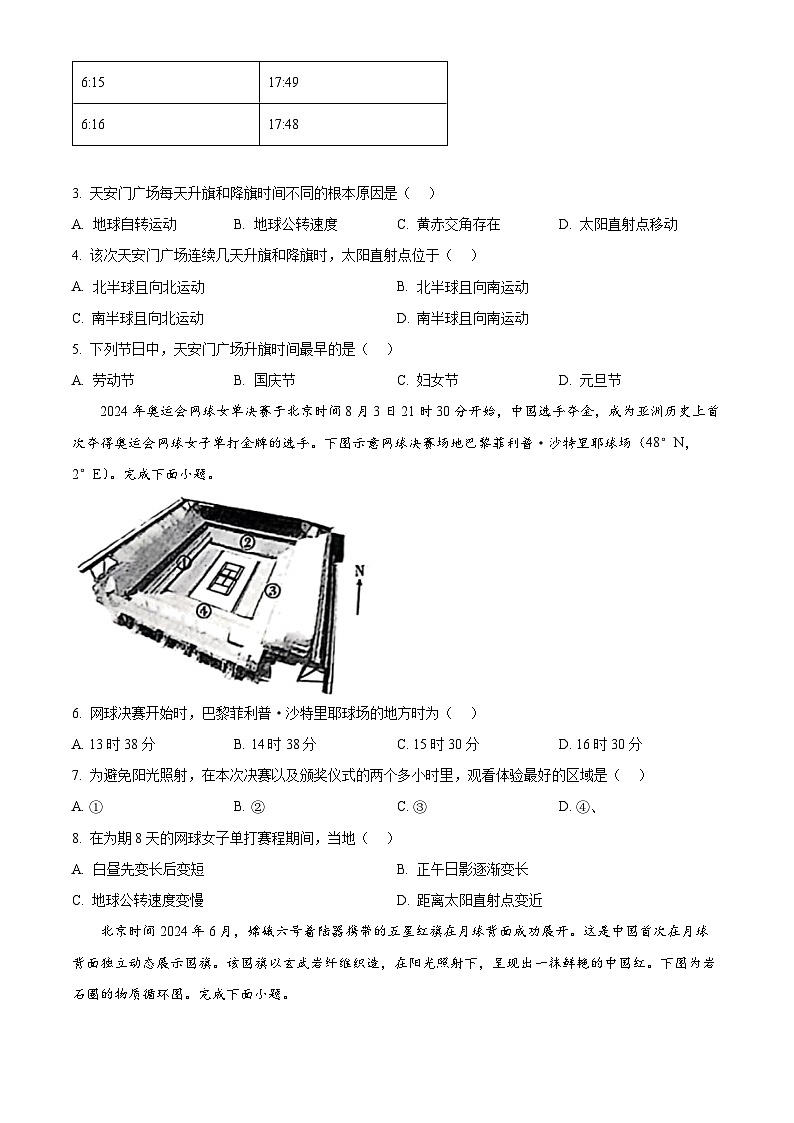 四川省雅安中学2024-2025学年高二上学期11月期中地理试题 Word版无答案第2页