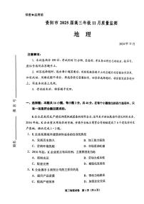 贵州省贵阳市2024-2025学年高三上学期11月质量监测试卷地理