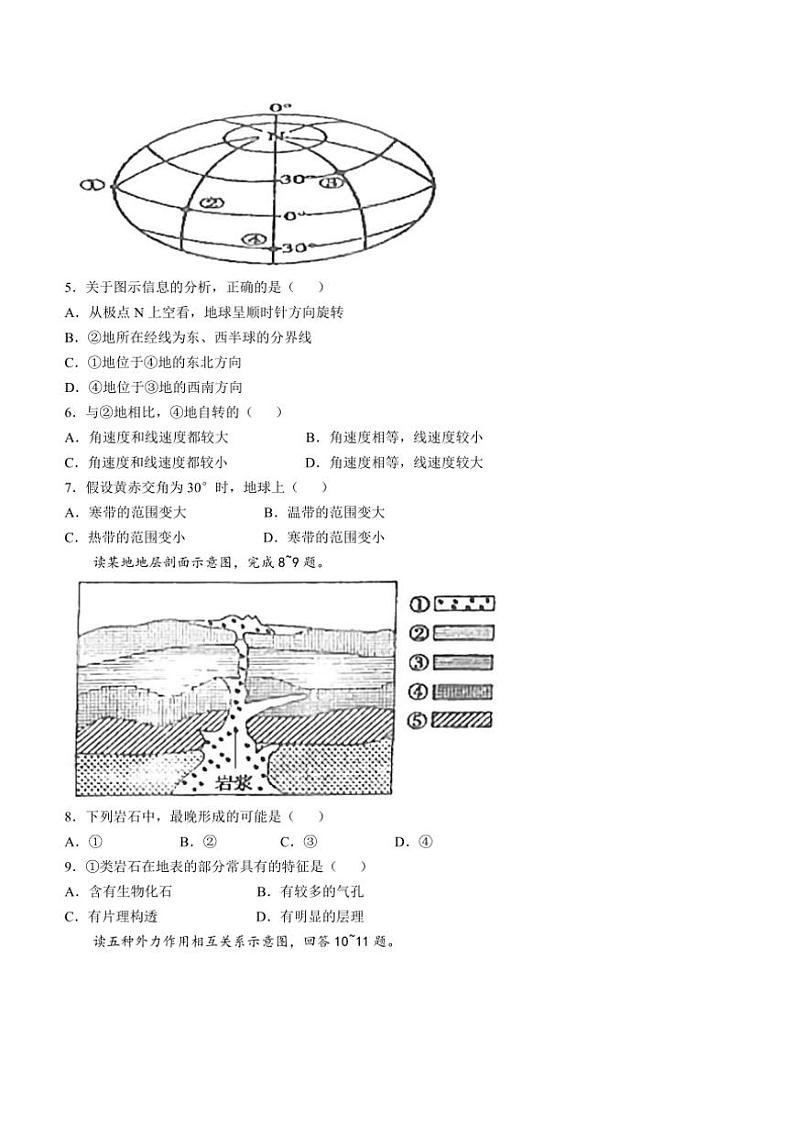 陕西省西安市周至县第六中学2024~2025学年高二(上)期中地理试卷(含答案)第2页