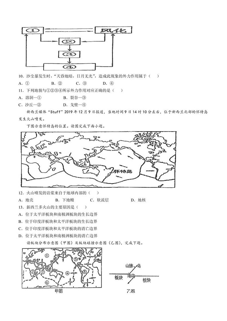 陕西省西安市周至县第六中学2024~2025学年高二(上)期中地理试卷(含答案)第3页