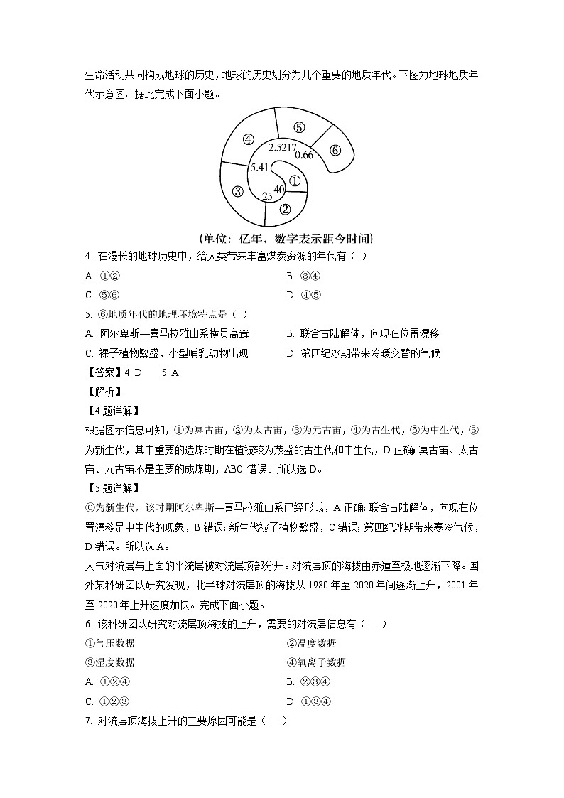 2023-2024学年河南省顶级名校高三(上)10月质量监测地理试卷(解析版)第2页