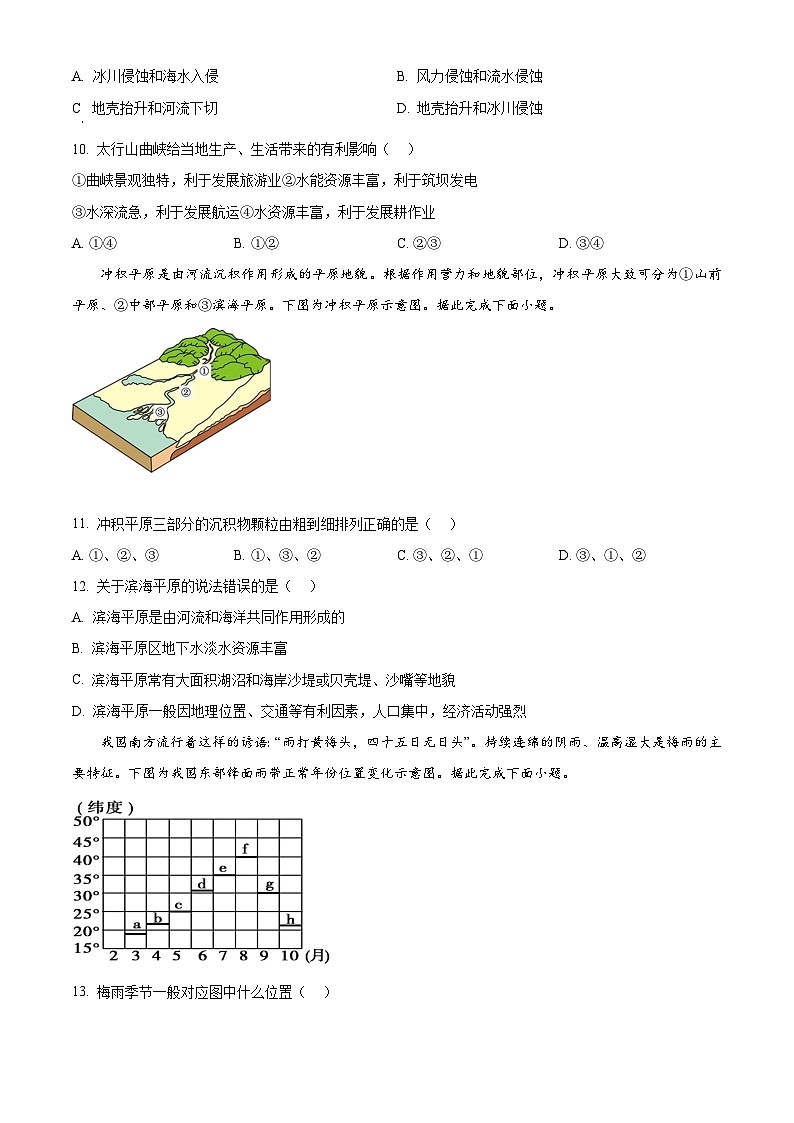 浙江省宁波市三锋教研联盟2024-2025学年高二上学期期中考试地理试题(Word版附解析)第3页
