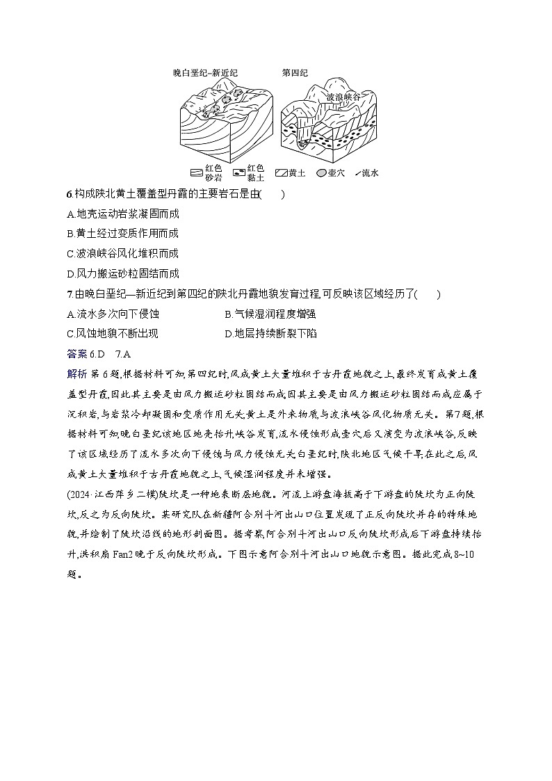 备战2025年高考地理二轮复习(通用版)专题突破练4 地质作用与地表形态(Word版附解析)第3页