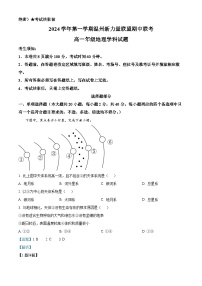 浙江省温州市新力量联盟2024-2025学年高一上学期期中联考地理试题（Word版附解析）