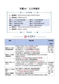 专题05 人口和城市（答题模板）-2025年高考地理答题技巧与模板讲义